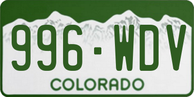 CO license plate 996WDV