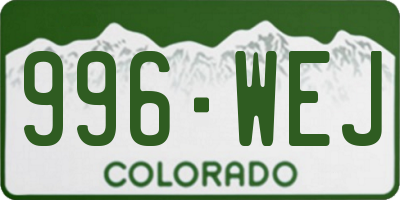 CO license plate 996WEJ