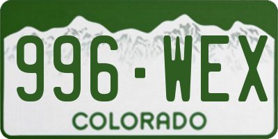 CO license plate 996WEX