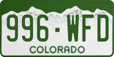 CO license plate 996WFD