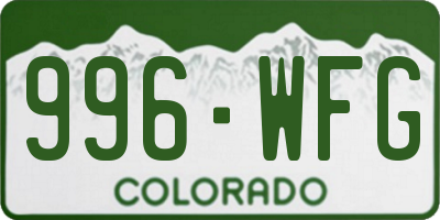 CO license plate 996WFG