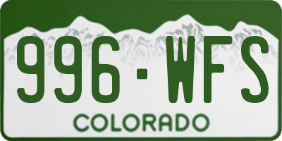 CO license plate 996WFS