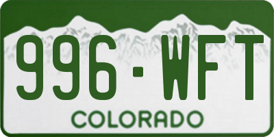 CO license plate 996WFT