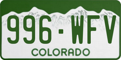 CO license plate 996WFV