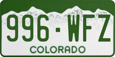 CO license plate 996WFZ