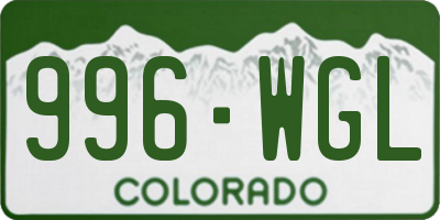 CO license plate 996WGL