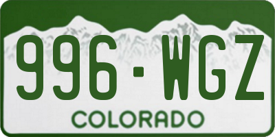 CO license plate 996WGZ
