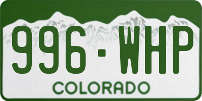 CO license plate 996WHP