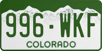 CO license plate 996WKF