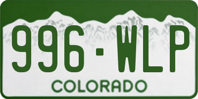 CO license plate 996WLP
