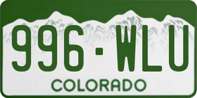 CO license plate 996WLU