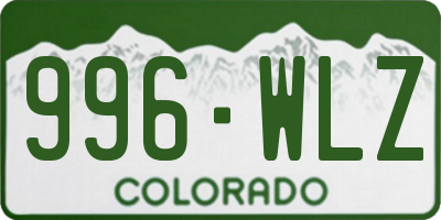 CO license plate 996WLZ