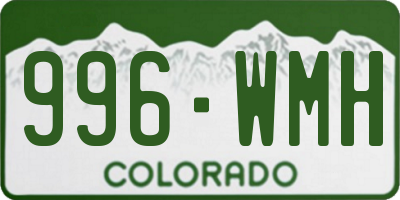CO license plate 996WMH