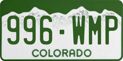 CO license plate 996WMP