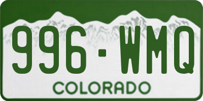 CO license plate 996WMQ