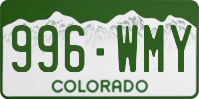 CO license plate 996WMY