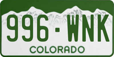 CO license plate 996WNK