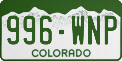 CO license plate 996WNP
