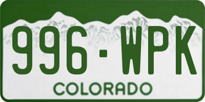 CO license plate 996WPK