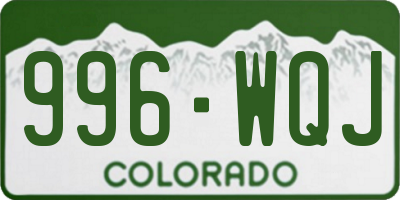 CO license plate 996WQJ