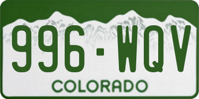 CO license plate 996WQV