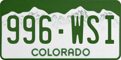 CO license plate 996WSI