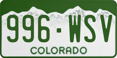 CO license plate 996WSV