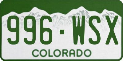 CO license plate 996WSX