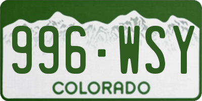 CO license plate 996WSY