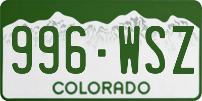 CO license plate 996WSZ
