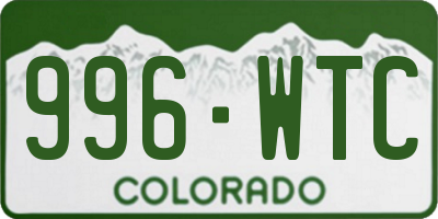 CO license plate 996WTC