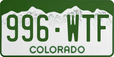 CO license plate 996WTF