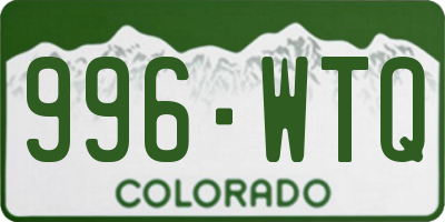 CO license plate 996WTQ