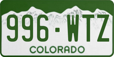 CO license plate 996WTZ