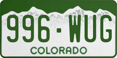 CO license plate 996WUG
