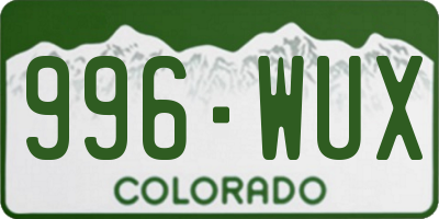 CO license plate 996WUX