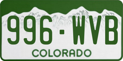 CO license plate 996WVB