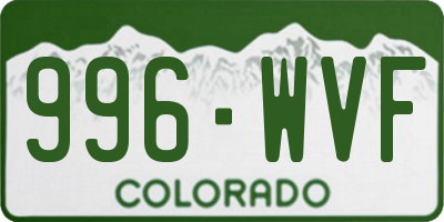 CO license plate 996WVF