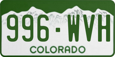 CO license plate 996WVH