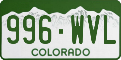 CO license plate 996WVL