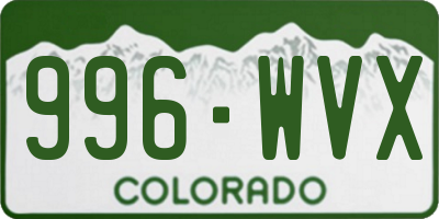 CO license plate 996WVX