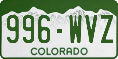 CO license plate 996WVZ