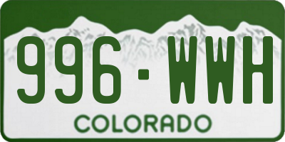 CO license plate 996WWH