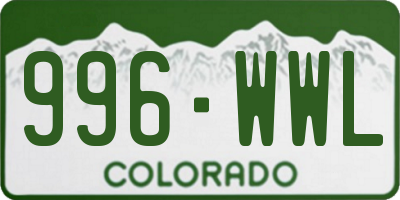 CO license plate 996WWL
