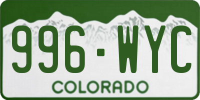 CO license plate 996WYC