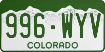 CO license plate 996WYV