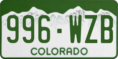 CO license plate 996WZB