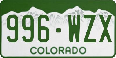 CO license plate 996WZX