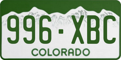 CO license plate 996XBC