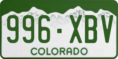 CO license plate 996XBV